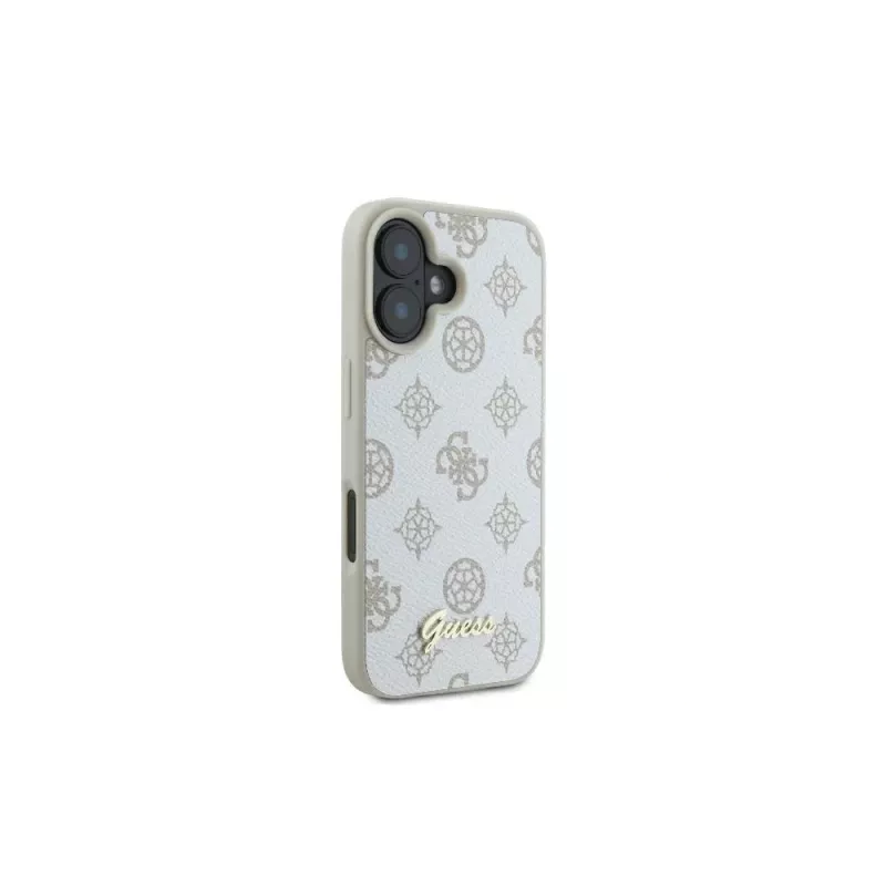 Guess GUHMP16SPGPYSH iPhone 16 6,1 Zoll Weiße Hardcase Peony Script Logo MagSafe