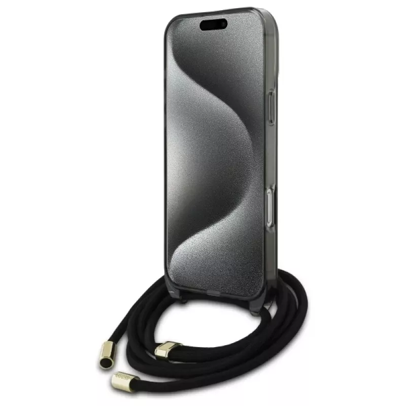 Guess GUHMP16LHCTSGNSK iPhone 16 Pro 6.3 Hardcase Crossbody Cord Script MagSafe Schwarz