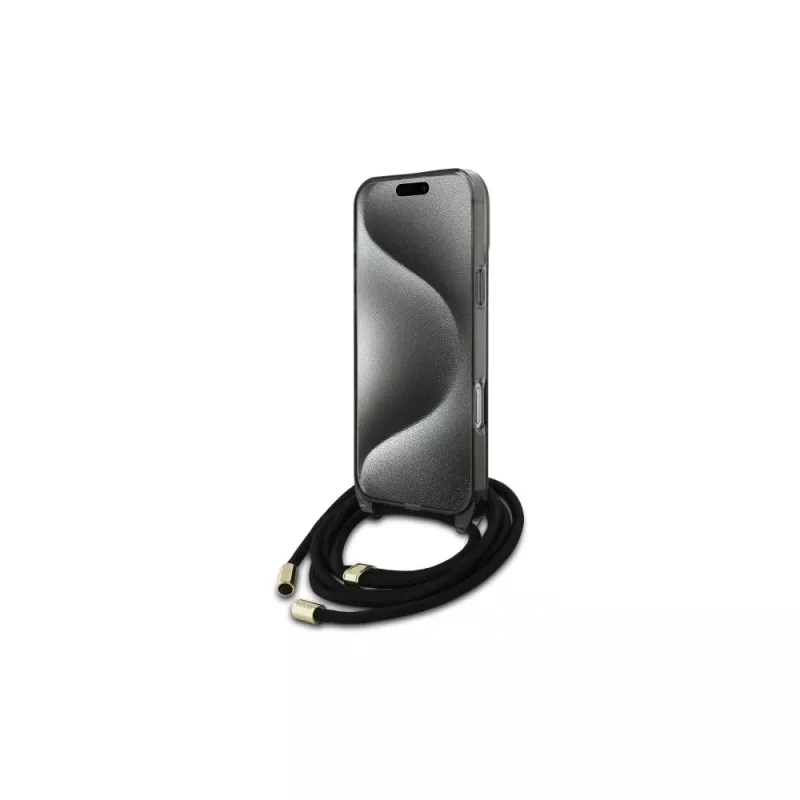 Guess Crossbody Cord Script MagSafe Hard Case für iPhone 16 Pro Max 6,9 Zoll Schwarz