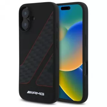 AMG AMHMP16S2SCFR iPhone 16 6,1 Zoll Black Hardcase Checkered Flag Pattern MagSafe
