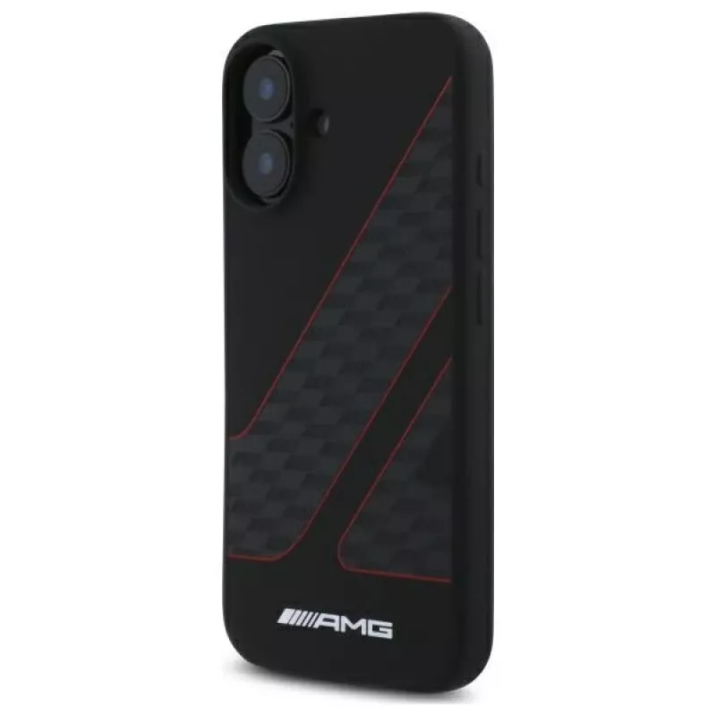 AMG AMHMP16S2SCFR iPhone 16 6,1 Zoll Black Hardcase Checkered Flag Pattern MagSafe