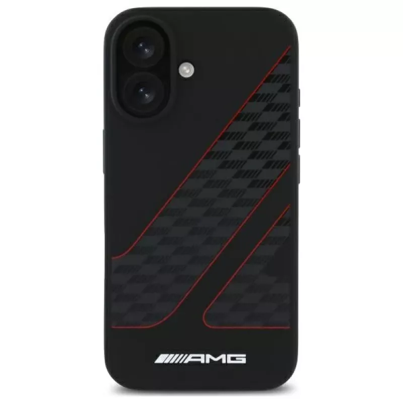 AMG AMHMP16S2SCFR iPhone 16 6,1 Zoll Black Hardcase Checkered Flag Pattern MagSafe