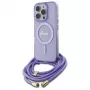 Guess GUHMP16LHCTSGNSU iPhone 16 Pro 6,3 Zoll Lila Hardcase Crossbody Cord Script MagSafe