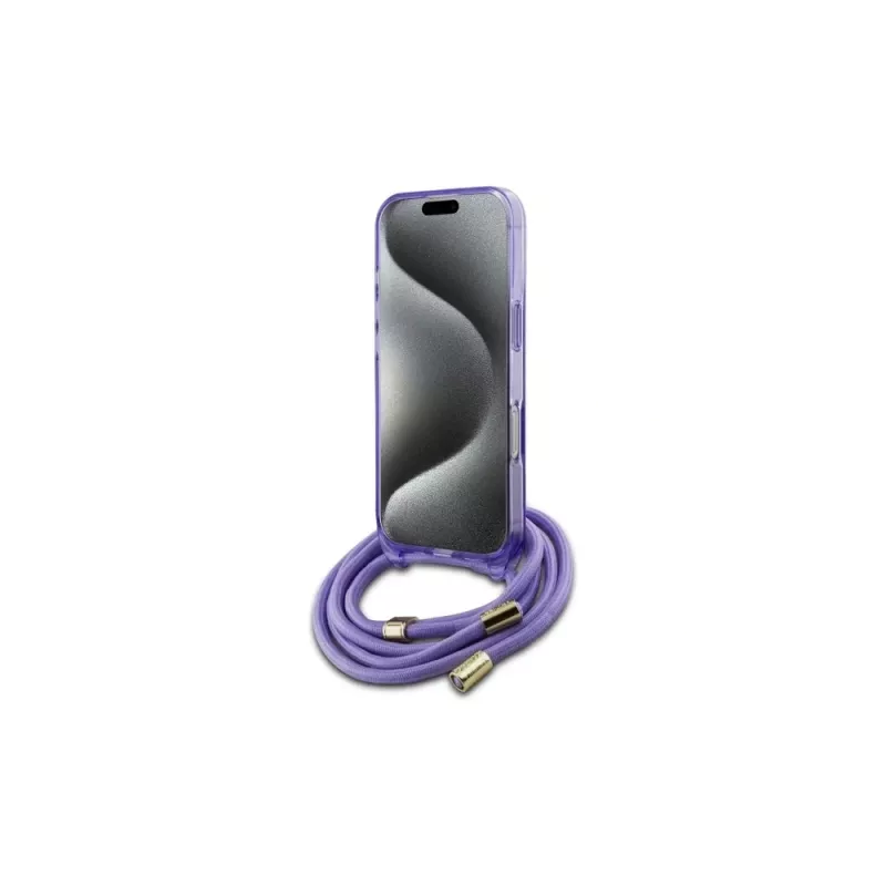 Guess GUHMP16XHCTSGNSU iPhone 16 Pro Max 6,9 Zoll Lila Hardcase Crossbody Cord Script MagSafe