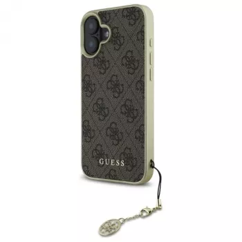 Guess GUHCP16MGF4GBR iPhone 16 Plus 6,7 Zoll Braune Hartschale 4G Charms Collection