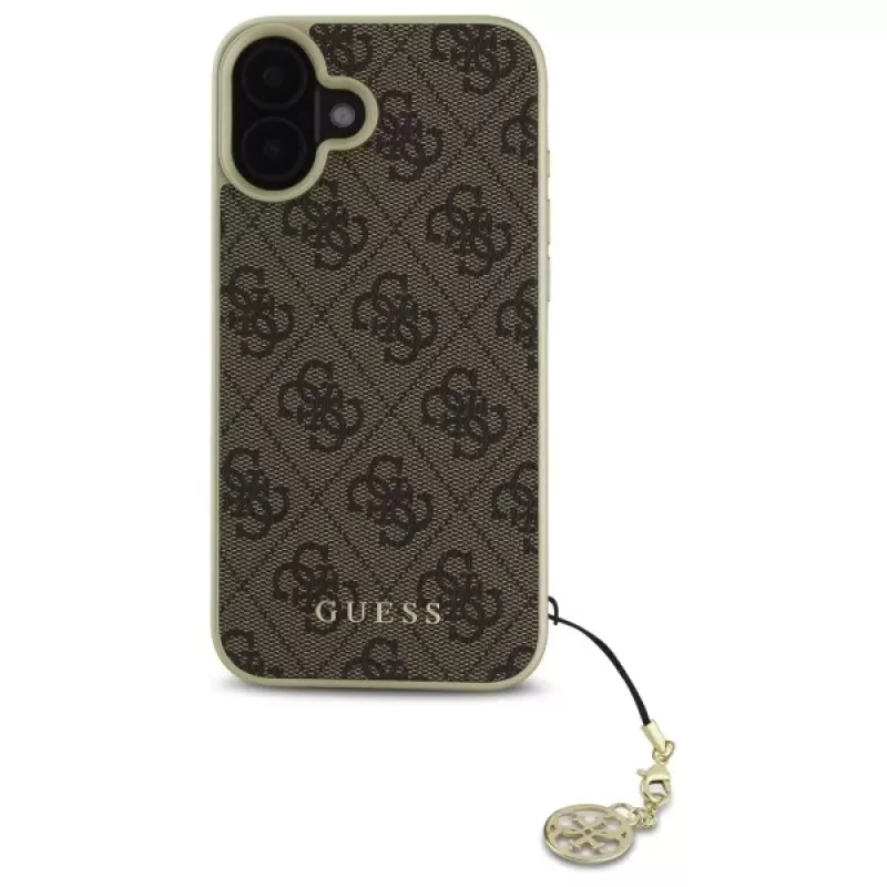 Guess GUHCP16MGF4GBR iPhone 16 Plus 6,7 Zoll Braune Hartschale 4G Charms Collection