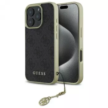 Guess GUHCP16LGF4GGR iPhone 16 Pro 6,3 Zoll Black Hardcase 4G Charms Collection