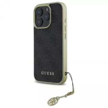 Guess GUHCP16LGF4GGR iPhone 16 Pro 6,3 Zoll Black Hardcase 4G Charms Collection