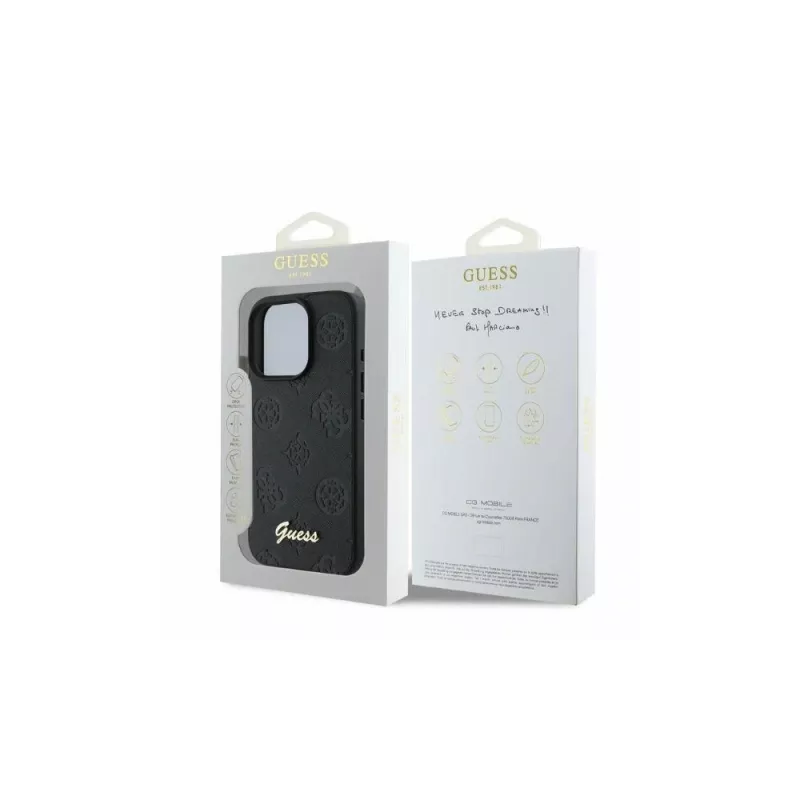 Guess 4G Classic Hülle für Apple iPhone 16 Pro, schwarz