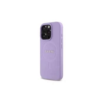 Guess GUHMP16LPSAHMCU iPhone 16 Pro 6,3 Zoll Lila Saffiano Kunstleder Hardcase mit MagSafe