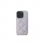 Guess GUHCP16SPSQSQSU Quilted Metal Logo Hard Case für Apple iPhone 16 6,1 Zoll - Helllila