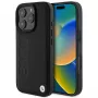 BMW Hot Stamp Leather Hard Case für iPhone 16 Pro 6,3 Zoll Schwarz