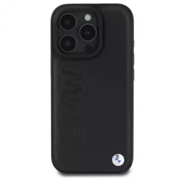 BMW Hot Stamp Leather Hard Case für iPhone 16 Pro 6,3 Zoll Schwarz