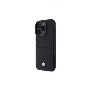 BMW Signature Leather Hardcase mit Kartenfach für Apple iPhone 16 Pro Max 6,9 Zoll Schwarz