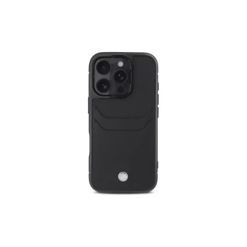 BMW Signature Leather Hardcase mit Kartenfach für Apple iPhone 16 Pro Max 6,9 Zoll Schwarz