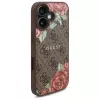 Guess GUHMP16SP4ROPEMCW Hardcase für Apple iPhone 16 6,1 Zoll Braun 4G Flowers Print MagSafe