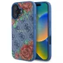 Guess GUHMP16SP4ROPEMCB iPhone 16 6,1 Zoll Blaue Hartschale 4G Flowers Print MagSafe