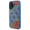 Guess GUHMP16SP4ROPEMCB iPhone 16 6,1 Zoll Blaue Hartschale 4G Flowers Print MagSafe
