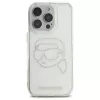 Karl Lagerfeld IML Rhinestones Karl Head Back Cover für iPhone 16 Pro Max (Transparent)
