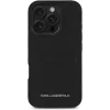 KARL LAGERFELD HC Grained PU Card Slot Metal Elongated Case for iPhone 16 Pro Black