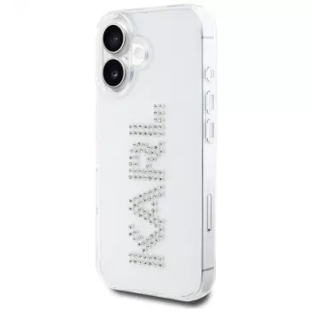KARL LAGERFELD IML Rhinestones Logo Back Cover für Apple iPhone 16 - Transparent