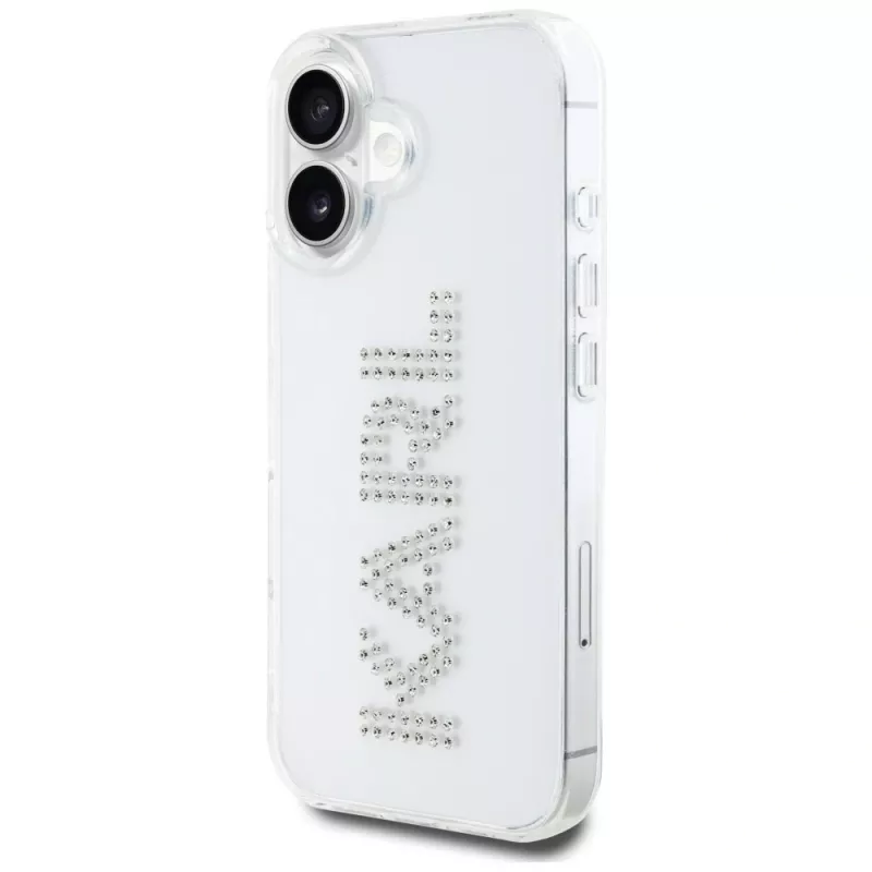 KARL LAGERFELD IML Rhinestones Logo Back Cover für Apple iPhone 16 - Transparent