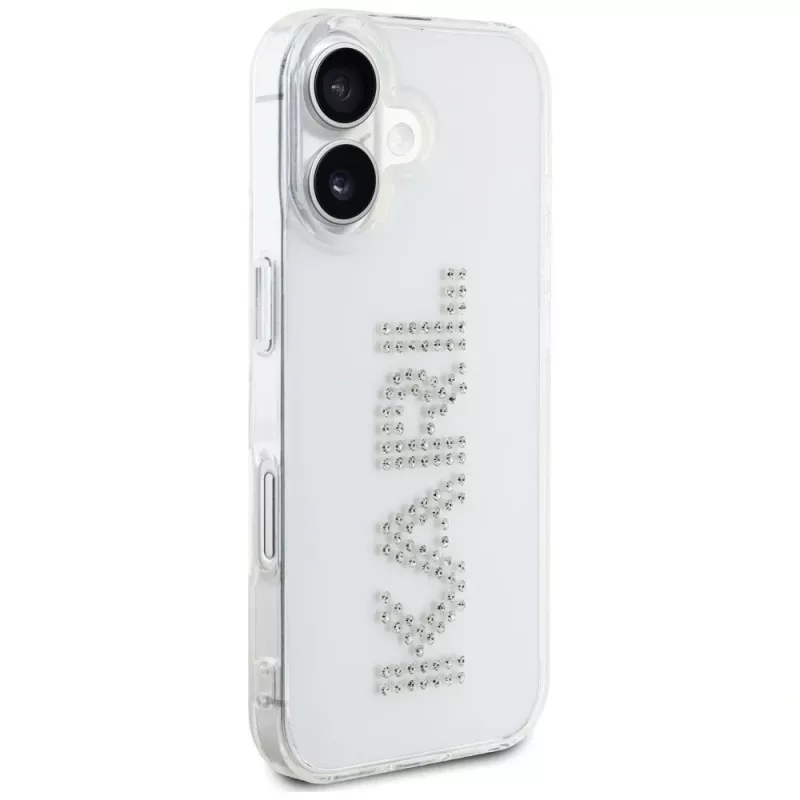 KARL LAGERFELD IML Rhinestones Logo Back Cover für Apple iPhone 16 - Transparent