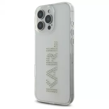 Karl Lagerfeld KLHCP16XHKLSTDCT Hard Case für iPhone 16 Pro Max 6,9 Zoll Transparent mit Strass-Logo