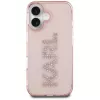Karl Lagerfeld IML Rhinestones Logo Back Cover für iPhone 16, Pink
