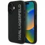 KARL LAGERFELD HC 3D Rubber Elongated Glitter Case für iPhone 16, Schwarz