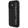 KARL LAGERFELD HC 3D Rubber Elongated Glitter Case für iPhone 16, Schwarz
