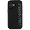 KARL LAGERFELD HC 3D Rubber Elongated Glitter Case für iPhone 16, Schwarz