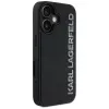 KARL LAGERFELD HC 3D Rubber Elongated Glitter Case für iPhone 16, Schwarz