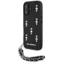 Karl Lagerfeld Saffiano Crystals with Chain Case für iPhone 16 Schwarz
