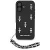 Karl Lagerfeld Saffiano Crystals with Chain Case für iPhone 16 Schwarz