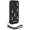 Karl Lagerfeld Saffiano Crystals with Chain Case für iPhone 16 Schwarz