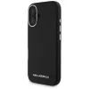 Karl Lagerfeld Saffiano FullWrapped Elongated Metal Logo MagSafe Case für iPhone 16 Schwarz
