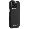 Karl Lagerfeld Saffiano Full Wrapped Elongated Metal Logo MagSafe Case für iPhone 16 Pro Schwarz