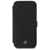 Mercedes-Benz MEBKP16X23RWRSK iPhone 16 Pro Max 6,9 Zoll schwarze Leder Waves Bookcase Hülle