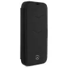 Mercedes-Benz MEBKP16X23RWRSK iPhone 16 Pro Max 6,9 Zoll schwarze Leder Waves Bookcase Hülle