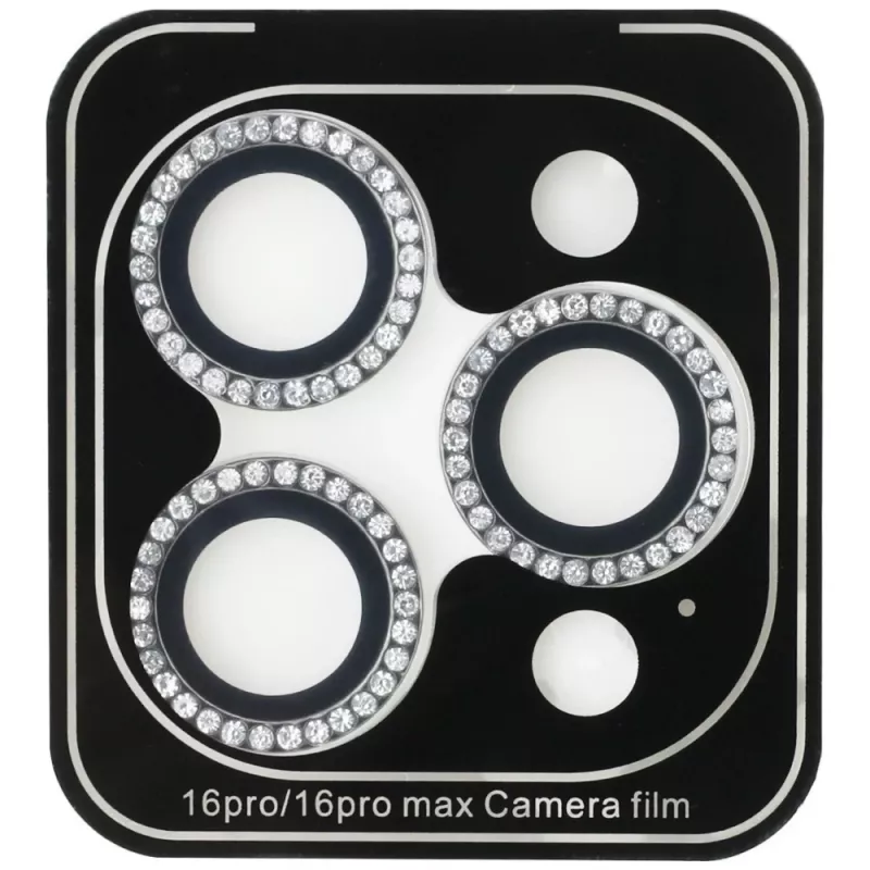 Guess BP Rhinestone 2-in-1 Screen and Camera Lens Protector Set für Apple iPhone 16 Pro Max - Silber
