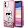 Karl Lagerfeld KLHCN61LNKHCP Hardcase für iPhone 11/XR, Pink, Glitter Karl Head