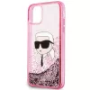 Karl Lagerfeld KLHCN61LNKHCP Hardcase für iPhone 11/XR, Pink, Glitter Karl Head
