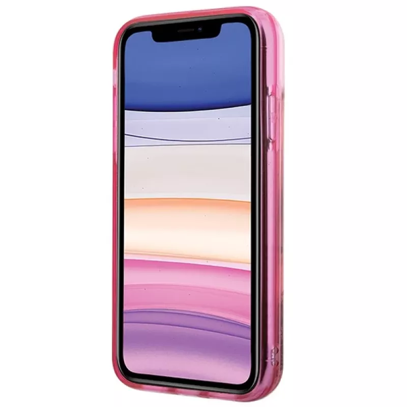 Karl Lagerfeld KLHCN61LNKHCP Hardcase für iPhone 11/XR, Pink, Glitter Karl Head