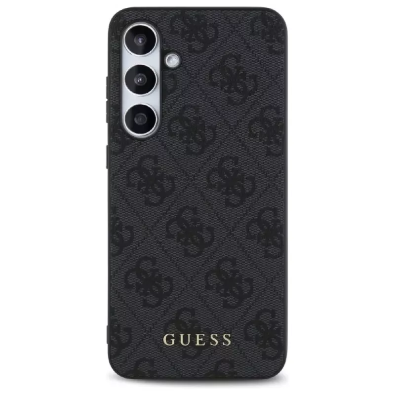 Guess 4G Metal Gold Logo Back Cover für Samsung Galaxy S24 FE - Grau