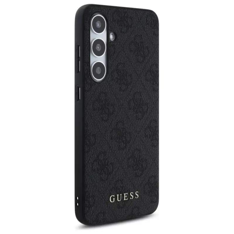 Guess 4G Metal Gold Logo Back Cover für Samsung Galaxy S24 FE - Grau