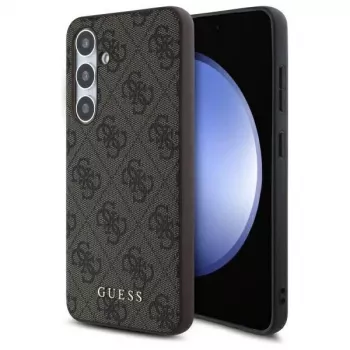 Guess 4G Metal Gold Logo Rückseitenabdeckung für Samsung Galaxy S24 FE, Braun