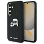 Karl Lagerfeld KLHCS24FEPGKLKCPK Samsung Galaxy S24 FE Hard Case Black Monogram Karl & Choupette Head Pin