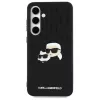 Karl Lagerfeld KLHCS24FEPGKLKCPK Samsung Galaxy S24 FE Hard Case Black Monogram Karl & Choupette Head Pin