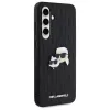 Karl Lagerfeld KLHCS24FEPGKLKCPK Samsung Galaxy S24 FE Hard Case Black Monogram Karl & Choupette Head Pin